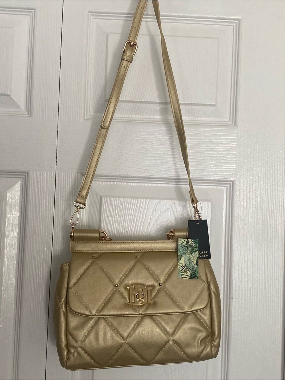 Badgley Mischka Metallic Gold Bag - Picture 6 of 6
